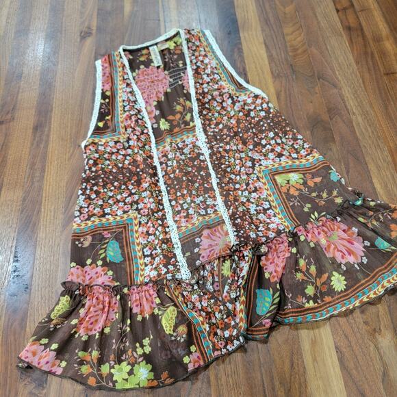 Eyeshadow Boho Flowy Hippie Festival Vest Size Small - Picture 3 of 10